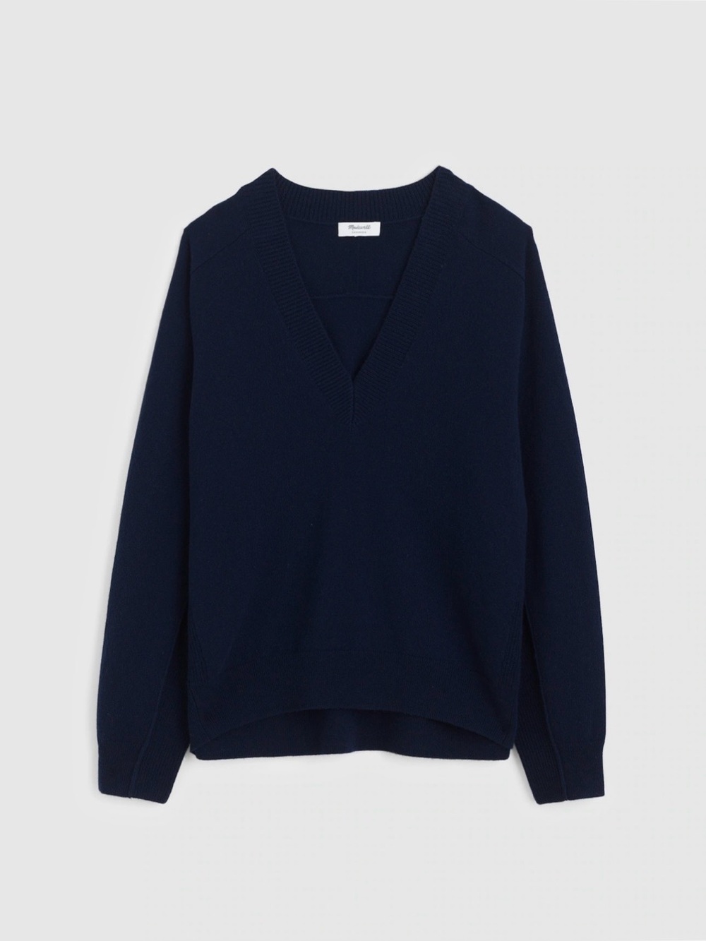 NWT! MADEWELL Women’s Cashmere V-Neck Sweater in Dark Cosmos Navy Size XS - Picture 12 of 12